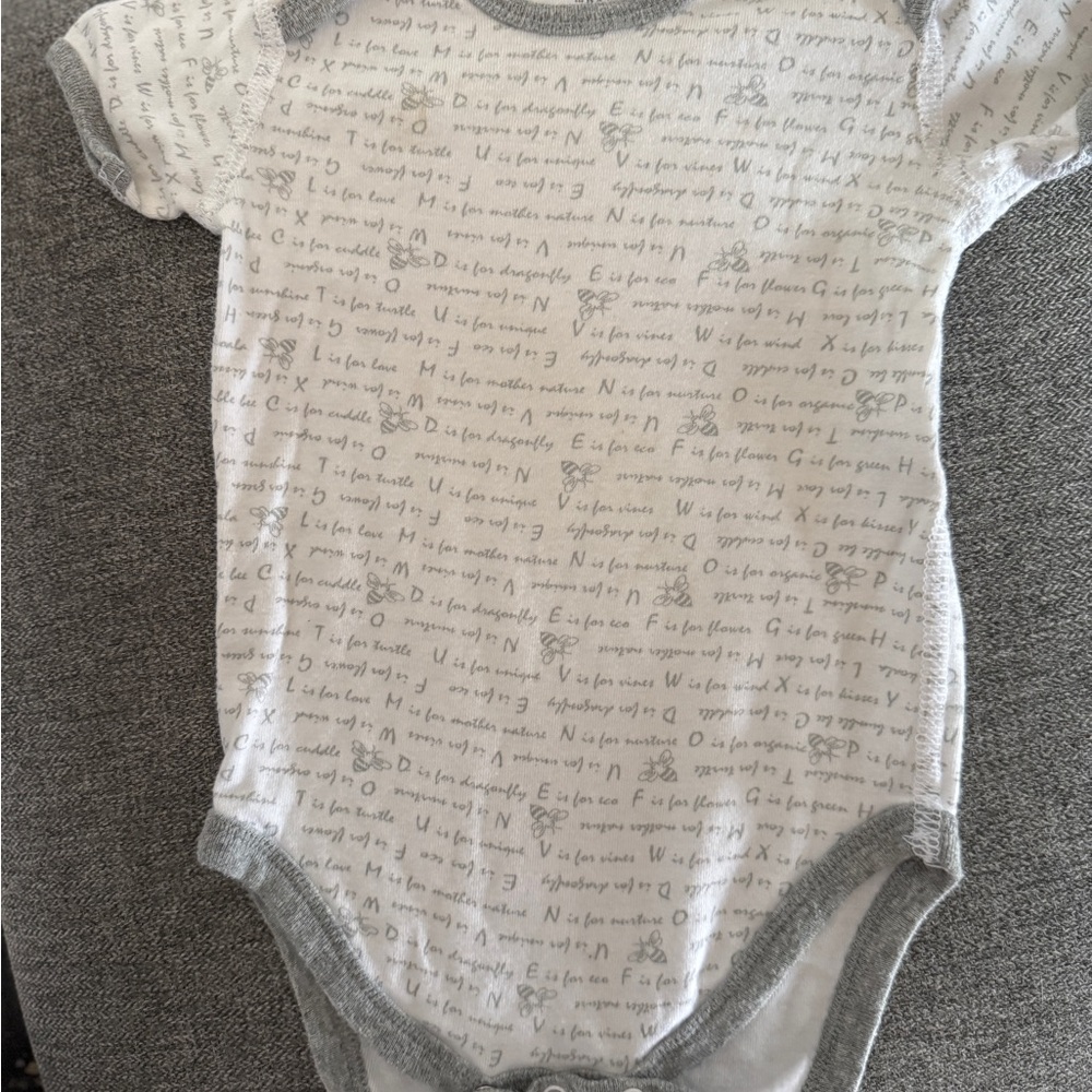 Charming Gray and White Kids Bodysuit